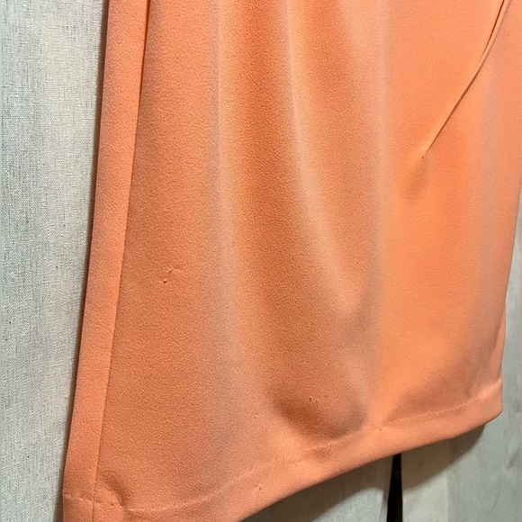 Calvin Klein Tangerine Orange Dress Sleeveless Gathered Sheath Starburst | 4P - Picture 3 of 5